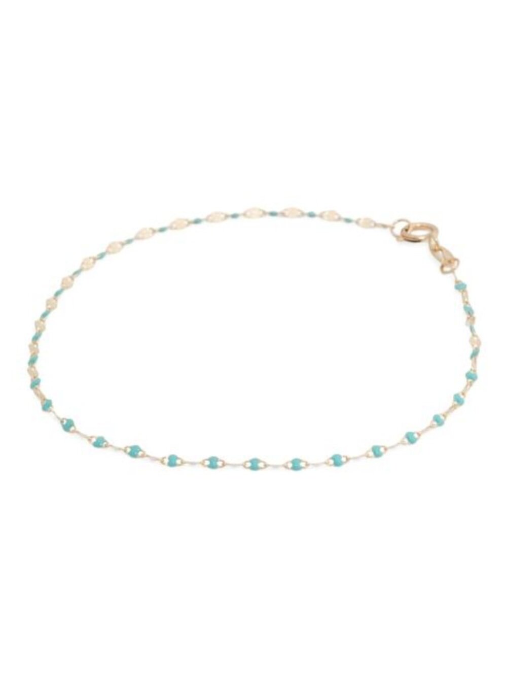 GOLDEN CLEF Made In Italy 14kt Gold Turquoise Enamel Chain Bracelet